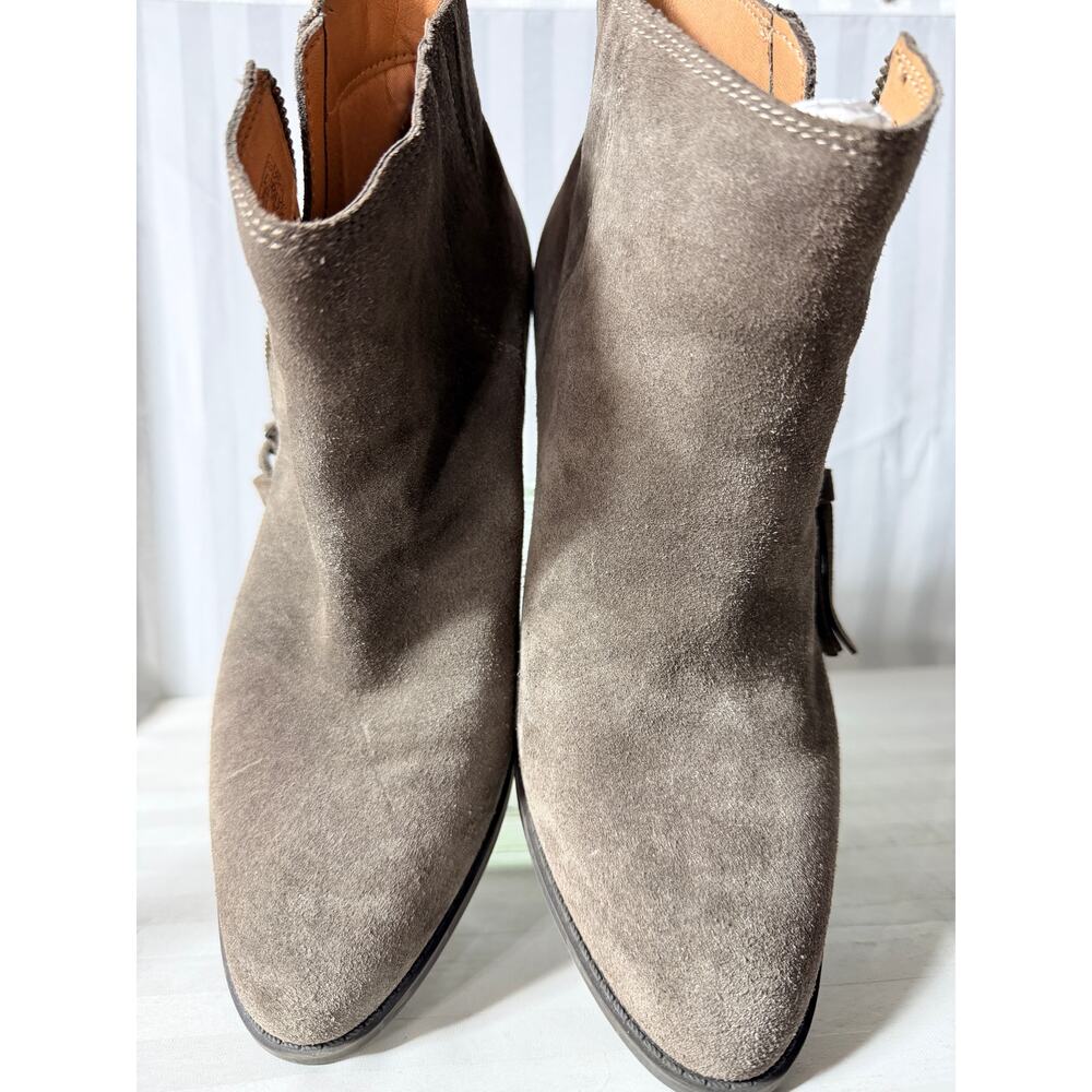 Vionic Madeline Boots Women Size 9 Suede Greige Ankle Bootie Weather Resistant - Picture 10 of 10